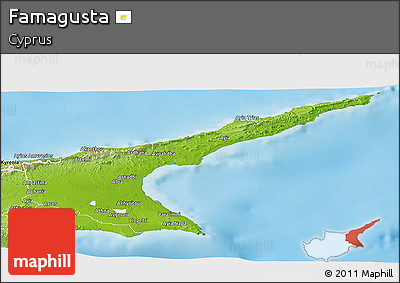 Physical Panoramic Map of Famagusta