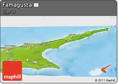Physical Panoramic Map of Famagusta