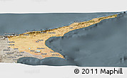 Satellite Panoramic Map of Famagusta, semi-desaturated