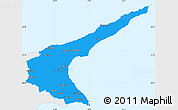 Political Simple Map of Famagusta, single color outside