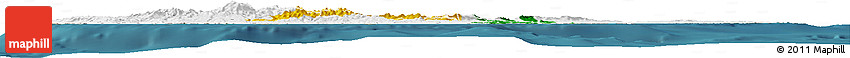 Flag Horizon Map of Cyprus, single color outside, satellite sea, flag rotated
