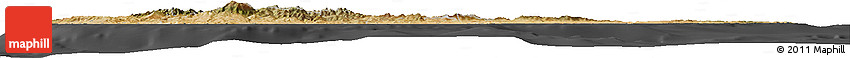 Satellite Horizon Map of Cyprus, darken, desaturated