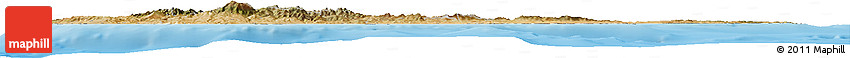 Satellite Horizon Map of Cyprus, shaded relief outside