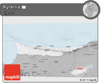 Gray 3D Map of Kyrenia