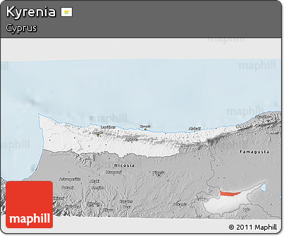 Gray 3D Map of Kyrenia