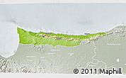 Physical 3D Map of Kyrenia, lighten, semi-desaturated
