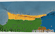 Political 3D Map of Kyrenia, darken