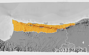 Political 3D Map of Kyrenia, desaturated