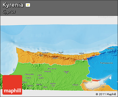 Political 3D Map of Kyrenia