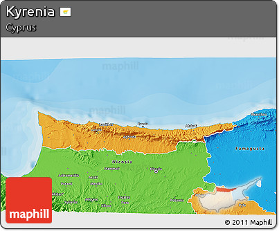 Political 3D Map of Kyrenia