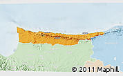Political 3D Map of Kyrenia, lighten