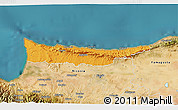 Political 3D Map of Kyrenia, satellite outside