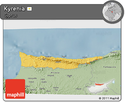 Savanna Style 3D Map of Kyrenia