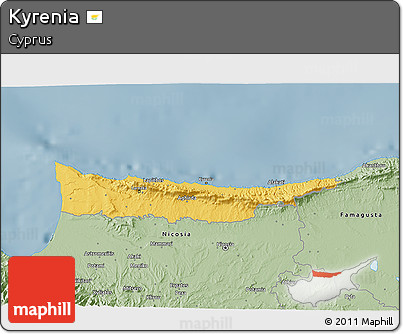 Savanna Style 3D Map of Kyrenia