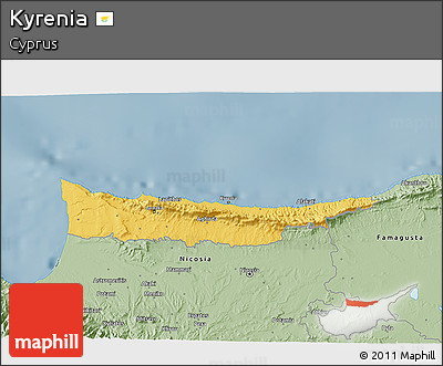 Savanna Style 3D Map of Kyrenia