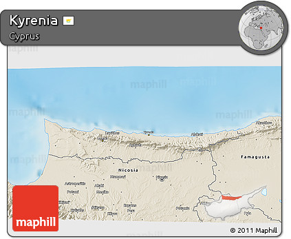 Shaded Relief 3D Map of Kyrenia