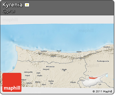 Shaded Relief 3D Map of Kyrenia