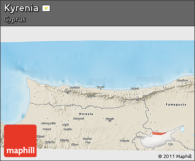 Shaded Relief 3D Map of Kyrenia