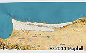 Shaded Relief 3D Map of Kyrenia, satellite outside