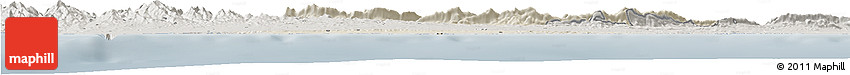 Shaded Relief Horizon Map of Kyrenia, semi-desaturated