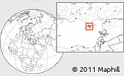 Blank Location Map of Kyrenia, within the entire country