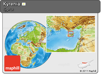 Physical Location Map of Kyrenia