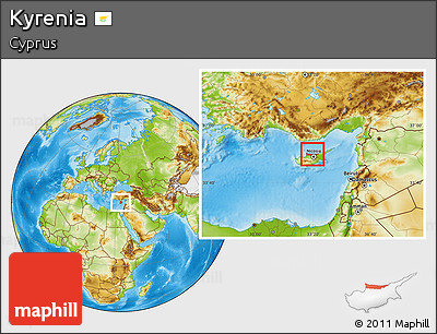 Physical Location Map of Kyrenia