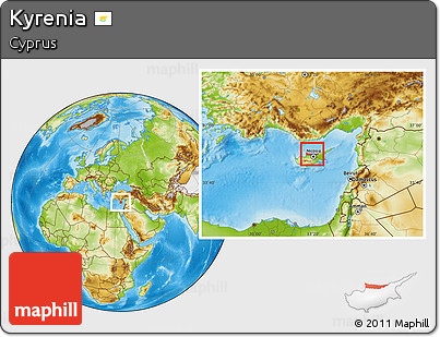 Physical Location Map of Kyrenia