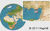 Satellite Location Map of Kyrenia, highlighted country