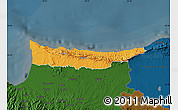 Political Map of Kyrenia, darken
