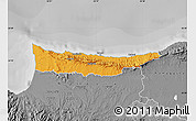 Political Map of Kyrenia, desaturated