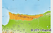 Political Map of Kyrenia, physical outside