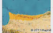 Political Map of Kyrenia, satellite outside