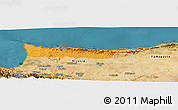 Political Panoramic Map of Kyrenia, satellite outside