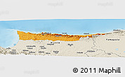 Political Panoramic Map of Kyrenia, shaded relief outside