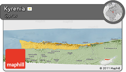 Savanna Style Panoramic Map of Kyrenia