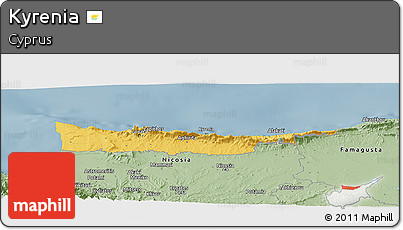 Savanna Style Panoramic Map of Kyrenia