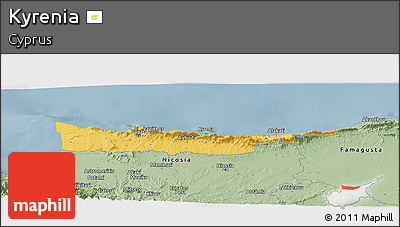 Savanna Style Panoramic Map of Kyrenia