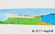 Shaded Relief Panoramic Map of Kyrenia, political outside