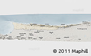Shaded Relief Panoramic Map of Kyrenia, semi-desaturated