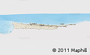 Shaded Relief Panoramic Map of Kyrenia, single color outside