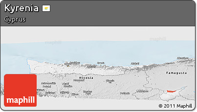 Silver Style Panoramic Map of Kyrenia