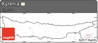 Blank Simple Map of Kyrenia, no labels