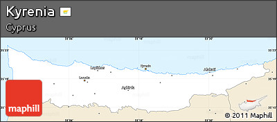 Classic Style Simple Map of Kyrenia