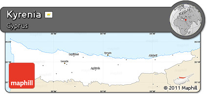 Classic Style Simple Map of Kyrenia