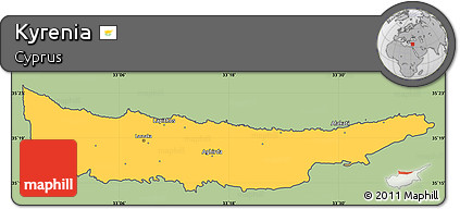 Savanna Style Simple Map of Kyrenia, cropped outside