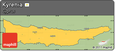 Savanna Style Simple Map of Kyrenia, cropped outside