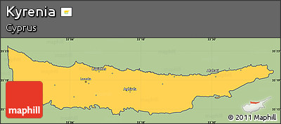Savanna Style Simple Map of Kyrenia, cropped outside
