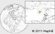 Flag Location Map of Cyprus, blank outside