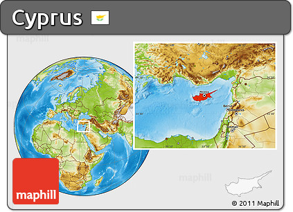 Physical Location Map of Cyprus